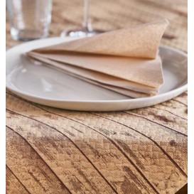 Papiertischdecke 1,2x1,2m "Kraft Holz" 40g (300 Stück)