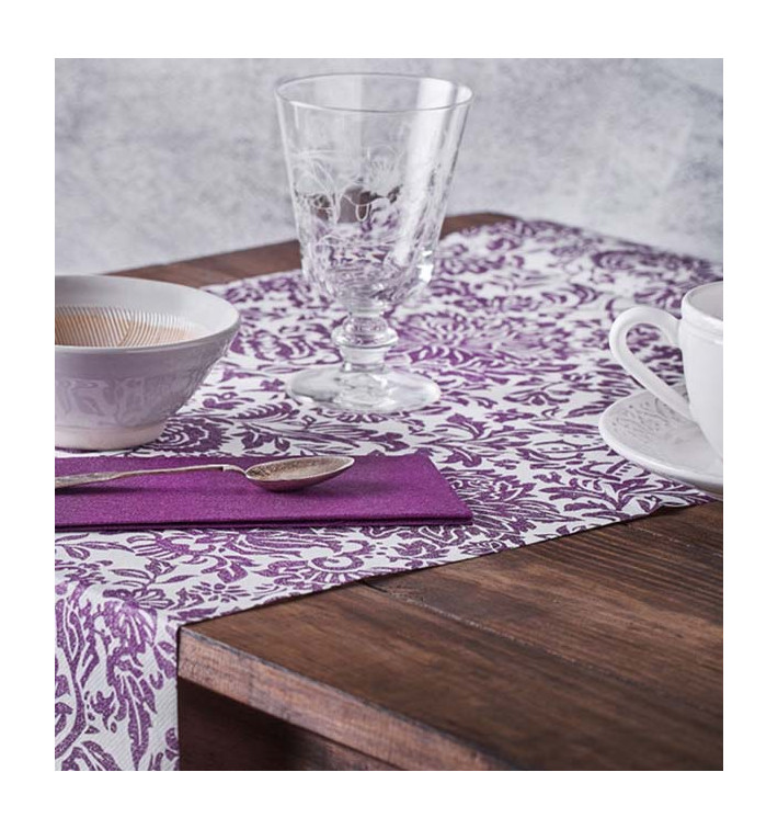 Rolltischdecke Airlaid 0,4x48m "Versalles" Violett 50g/m² V30cm (1 Stück) Rolltischdecke Airlaid 0,4x48m "Versalles" Violett 50g/m² V30cm (1 Stück)