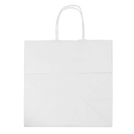 Papiertüten Kraft weiß mit Henkeln 80g/m² 30+18x29cm (250 Stück)