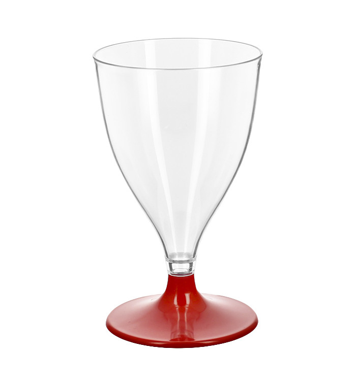 Wiederverwendbarer PS Wasser/Wein Rot Fuß 200ml 2P (48 Stück) Wiederverwendbarer PS Wasser/Wein Rot Fuß 200ml 2P (48 Stück)