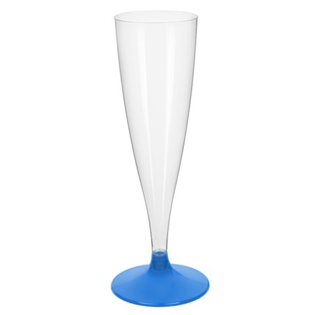 Mehrweg Sektglas aus PS Fuß Blau Transp. 140ml 2-teilig (400 Stück)