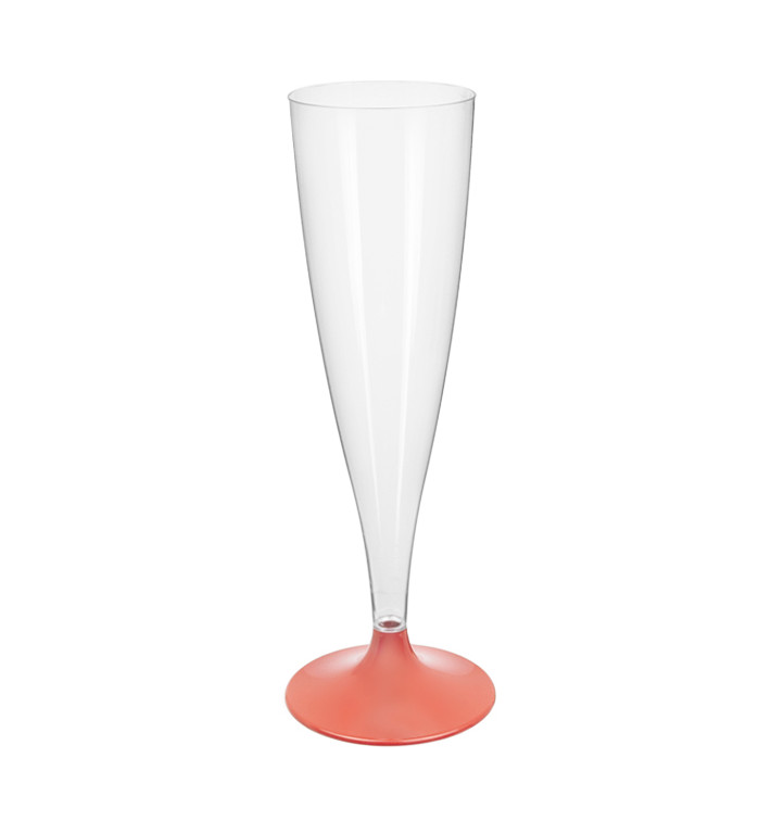 Sektflöte Plastik mit pfirsichfarbenem Fuß 140ml 2T (20 Stück) Sektflöte Plastik mit pfirsichfarbenem Fuß 140ml 2T (20 Stück)
