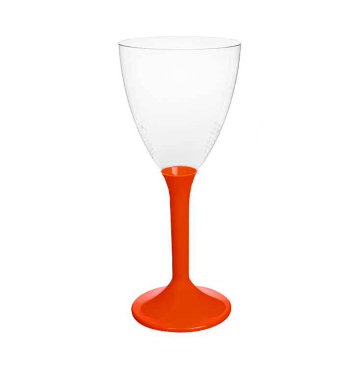 Glas aus Plastik für Wein roter Fuß 180ml 2T (20 Stück) Glas aus Plastik für Wein roter Fuß 180ml 2T (20 Stück)