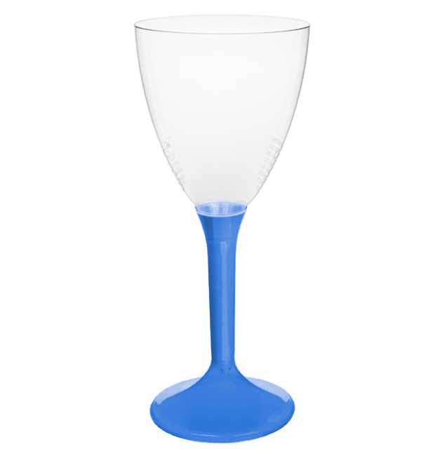 Glas aus Plastik für Wein meerblauer Fuß 180ml 2T (20 Stück)