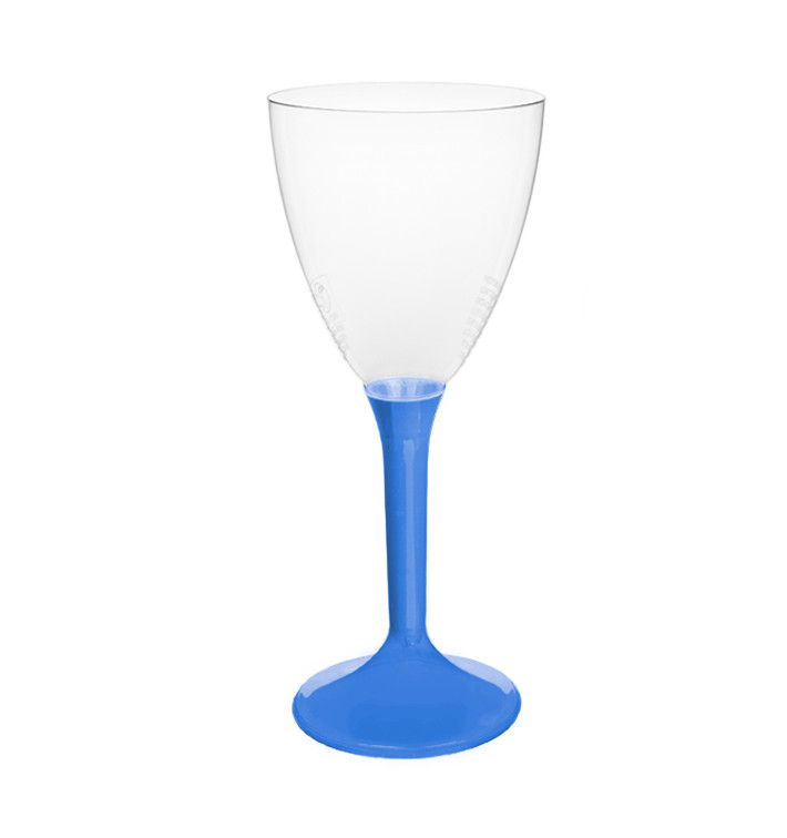 Glas aus Plastik für Wein meerblauer Fuß 180ml 2T (200 Stück) Glas aus Plastik für Wein meerblauer Fuß 180ml 2T (200 Stück)