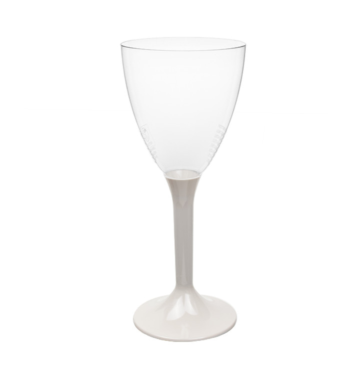 Glas aus Plastik für Wein beiger Fuß 180ml 2T (20 Stück) Glas aus Plastik für Wein beiger Fuß 180ml 2T (20 Stück)