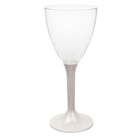 Glas aus Plastik für Wein beiger Fuß 180ml 2T (200 Stück)