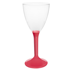 Glas aus Plastik für Wein koralle Fuß 180ml 2T (20 Stück)