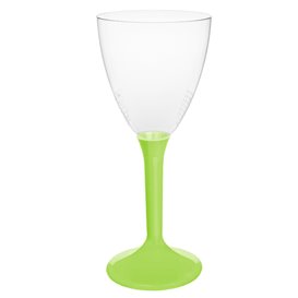 Glas aus Plastik für Wein grasgrüner Fuß 180ml 2T (20 Stück)