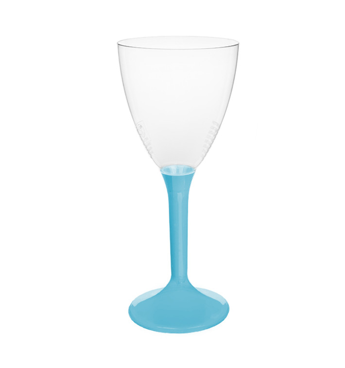 Glas aus Plastik für Wein türkiser Fuß 180ml 2T (200 Stück) Glas aus Plastik für Wein türkiser Fuß 180ml 2T (200 Stück)