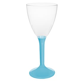 Glas aus Plastik für Wein türkiser Fuß 180ml 2T (20 Stück)