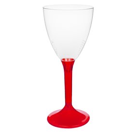Glas aus Plastik für Wein roter transp. Fuß 180ml 2T (200 Stück)