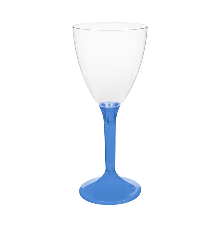 Glas aus Plastik für Wein blauer transp. Fuß 180ml 2T (20 Stück) Glas aus Plastik für Wein blauer transp. Fuß 180ml 2T (20 Stück)
