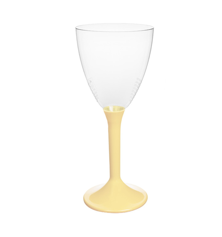 Glass aus Plastik für Wein cremefarbener Fuß 180ml 2T (20 Stück) Glass aus Plastik für Wein cremefarbener Fuß 180ml 2T (20 Stück)