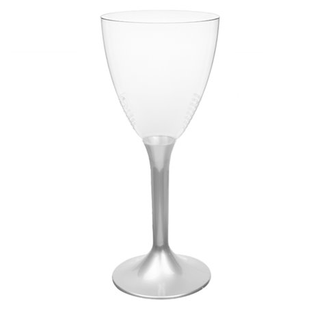 Mehrweg Weinglas aus PS Fuß Grau 180ml 2-teilig (200 Stück)