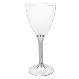 Glas aus Plastik für Wein Nickel Chrom Fuß 180ml 2T (200 Stück)