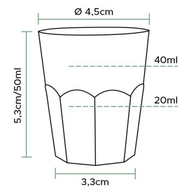 Plastikbecher für Schnaps Transp. PS Ø45mm 50ml (50 Stück)
