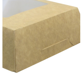 SnackBox mit Fenster Kraft Braun 120x120x40mm (500 Stück)