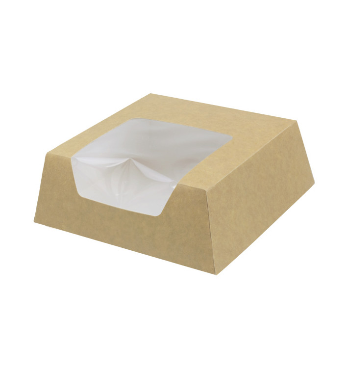 SnackBox mit Fenster Kraft Braun 140x140x50mm (25 Stück) SnackBox mit Fenster Kraft Braun 140x140x50mm (25 Stück)