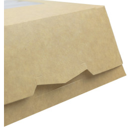 SnackBox mit Fenster Kraft Braun 140x140x50mm (250 Stück)