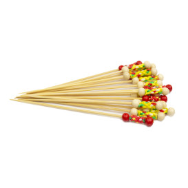Bambusspieße Verziert Gelb 120mm (1.200 Stück)