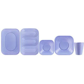 Wiederverwendbar Plastikteller Wirtschaftlich PP "X-Table" Violett 23x23cm (120 Stück)