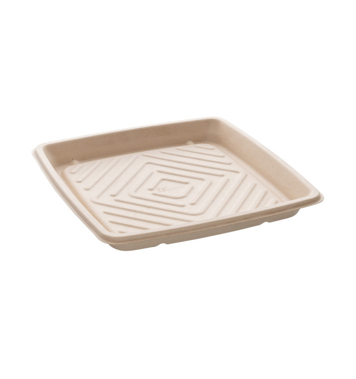 Tablett Zuckerrohr Quadratisch Natürlich 27x27cm (5 Stück) Tablett Zuckerrohr Quadratisch Natürlich 27x27cm (5 Stück)