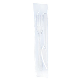 Transparent Besteckset Gabel und Messer 