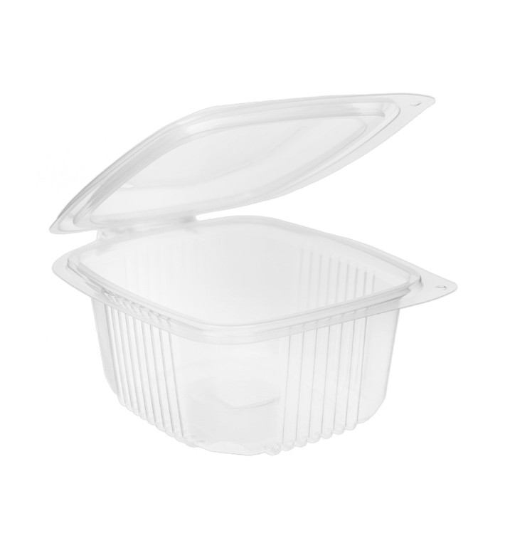 Transparente Dressingbecher mit Klappdeckel PP 500ml 142x123mm (50 Stück) Transparente Dressingbecher mit Klappdeckel PP 500ml 142x123mm (50 Stück)