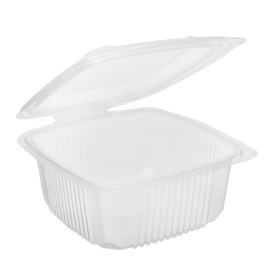 Transparent Dressingbecher mit Klappdeckel PP 830ml 158x155mm (50 Stück)