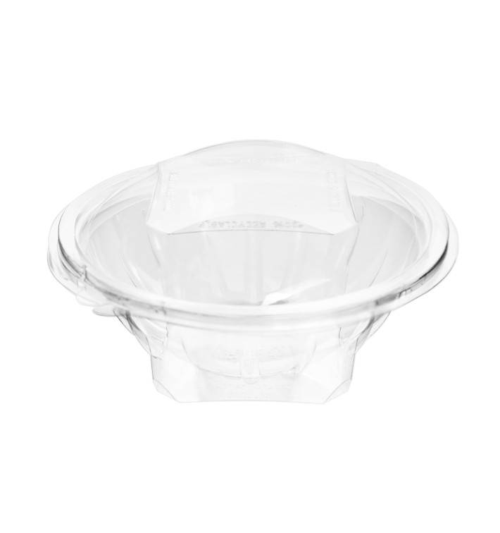 Transparente Salatschale mit Klappdeckel Rund APET 600ml Ø175mm (46 Stück) Transparente Salatschale mit Klappdeckel Rund APET 600ml Ø175mm (46 Stück)