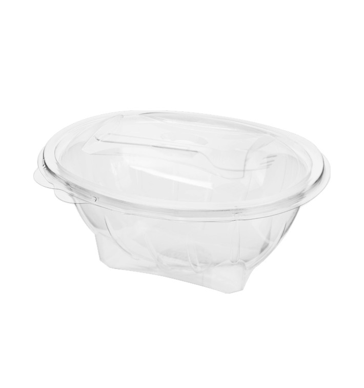 Salatschale mit Klappdeckel und Gabel APET 750ml 190x140x95mm (75 Stück) Salatschale mit Klappdeckel und Gabel APET 750ml 190x140x95mm (75 Stück)