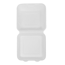 Menübox Zuckerrohr Weiß 225x225x75mm (200 Stück)