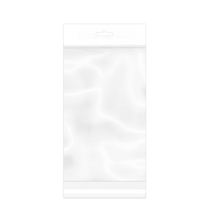 Flachbeutel BOPP Falte Klebstoff mit Euro-Loch 16x30cm G160 (100 Stück) Flachbeutel BOPP Falte Klebstoff mit Euro-Loch 16x30cm G160 (100 Stück)