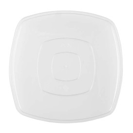 Plastikteller Flach Transparent Square PS 230mm (25 Stück)