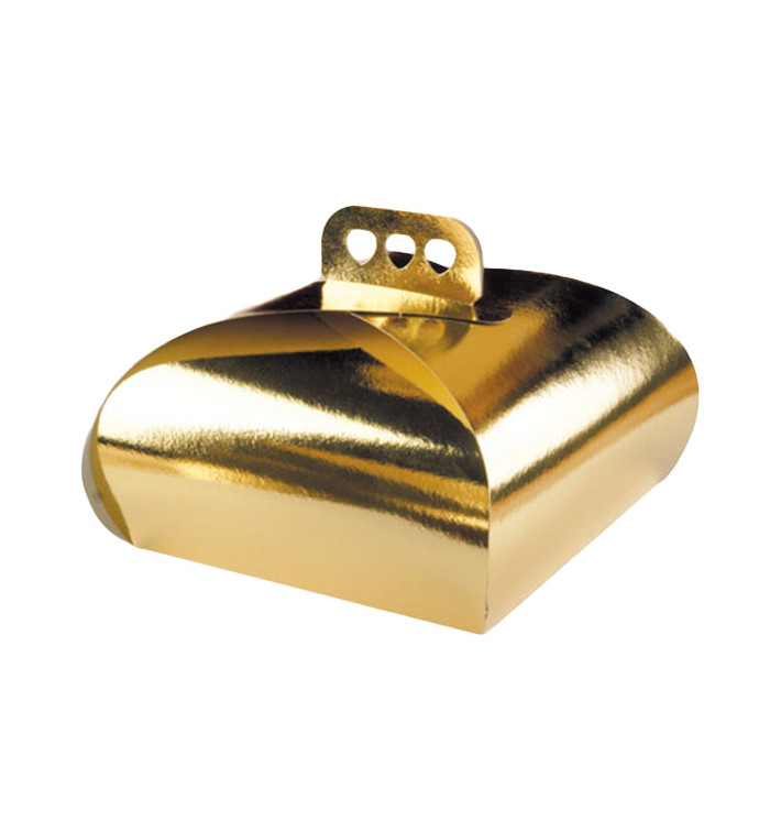 Tortenkarton Gold Krawatte 27,5x27,5x14 cm (100 Stück) Tortenkarton Gold Krawatte 27,5x27,5x14 cm (100 Stück)