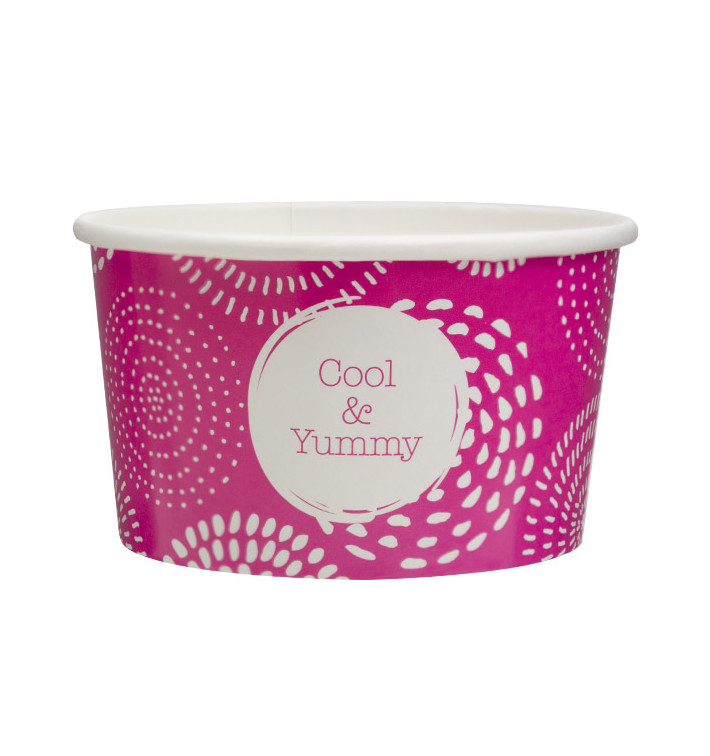 Pappbecher für Eis 6,5oz/195ml "Cool&Yummy" (45 Stück)