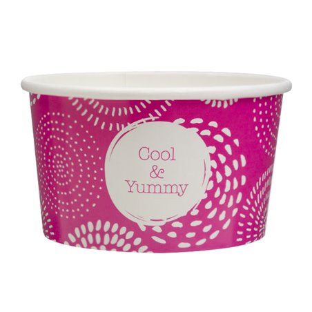 Pappbecher für Eis 6,5oz/195ml "Cool&Yummy" (45 Stück)