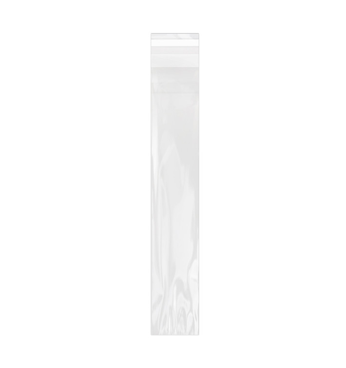 Flachbeutel BOPP mit Falte Klebstoff 7x40cm G160 (100 Stück) Flachbeutel BOPP mit Falte Klebstoff 7x40cm G160 (100 Stück)