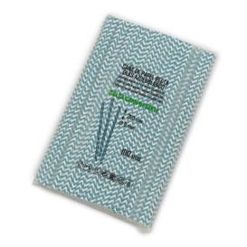 Trinkhalme Paper Starr Blau und Weiß Ø6mm 20cm (100 Stück)