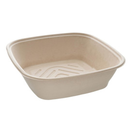 Schüssel Zuckerrohr Quadratisch Natürlich 7000ml 36cm (5 Stück)