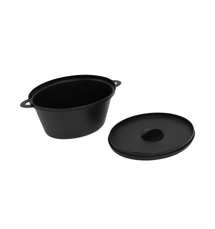 Topf mit Deckel zum Servieren von Fingerfood Schwarz 15,6x10,1cm (144 Stück) Topf mit Deckel zum Servieren von Fingerfood Schwarz 15,6x10,1cm (144 Stück)