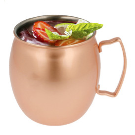 Mini Edelstahl-Krug Stahl Kupfer 540ml Ø86x100mm (6 Stück)