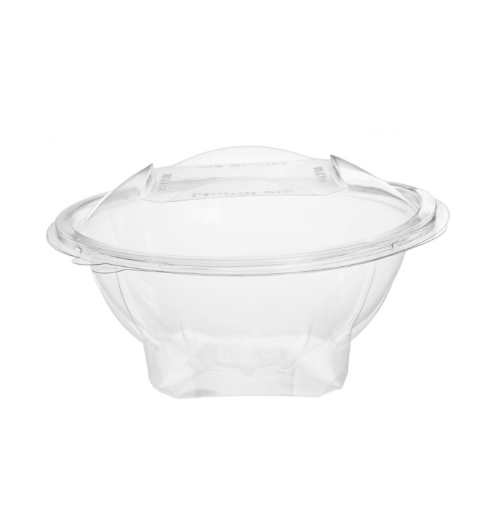 Transparente Salatschale mit Klappdeckel Rund APET 750ml Ø172mm (25 Stück) Transparente Salatschale mit Klappdeckel Rund APET 750ml Ø172mm (25 Stück)
