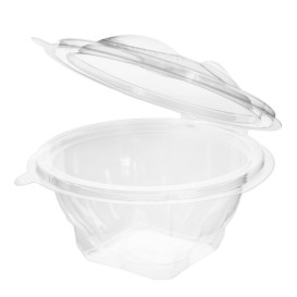 Transparente Salatschale mit Klappdeckel Rund APET 250ml Ø120mm (60 Stück)