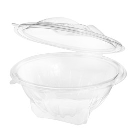 Transparente Salatschale mit Klappdeckel Rund APET 1000ml Ø186mm (20 Stück)