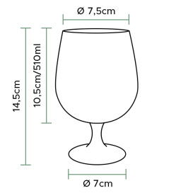 Sekflöte für Bier TRITAN Mehrweg Ø75mm 510ml (1 Stück)