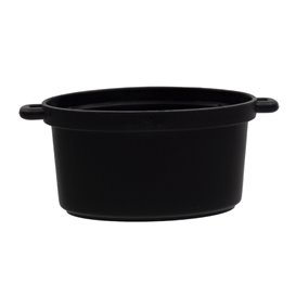 Degustationskasserolle Schwarz mit Deckel 7,5x6,5cm 60ml (10 Stück)