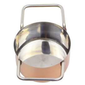 Mini-Kasserolle aus Stahl Kupfer Ø70x45mm (6 Stück)