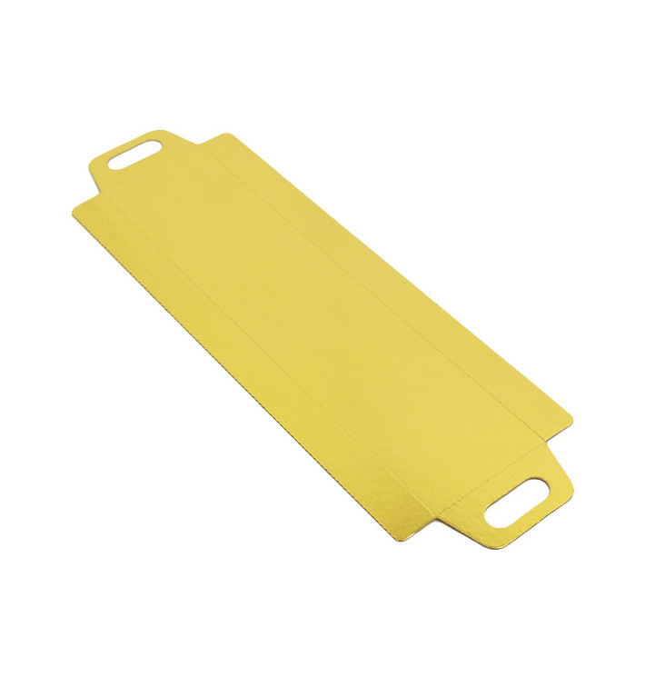 Papptablett Rechteckig Gold Griffen 32x7,5 cm (800 Stück) Papptablett Rechteckig Gold Griffen 32x7,5 cm (800 Stück)